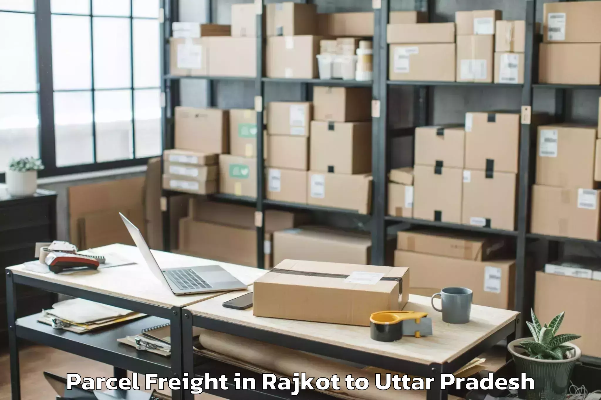 Get Rajkot to Bah Parcel Freight